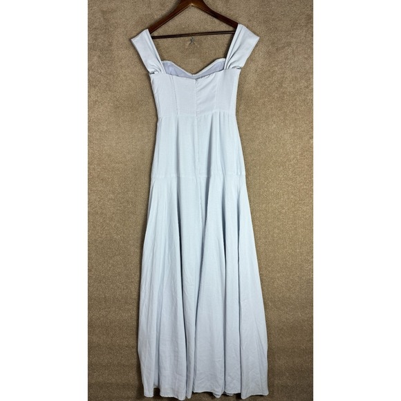 Dear Emilia Blushing Cinderella Maxi Dress Size Medium Blue Off The Shoulder NEW - Picture 9 of 13